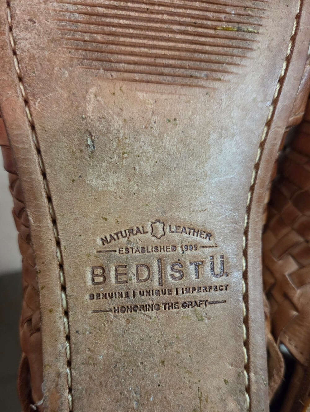 Bed Stu Woven Claire III Sandals - Cognac Brown - Picture 10 of 12